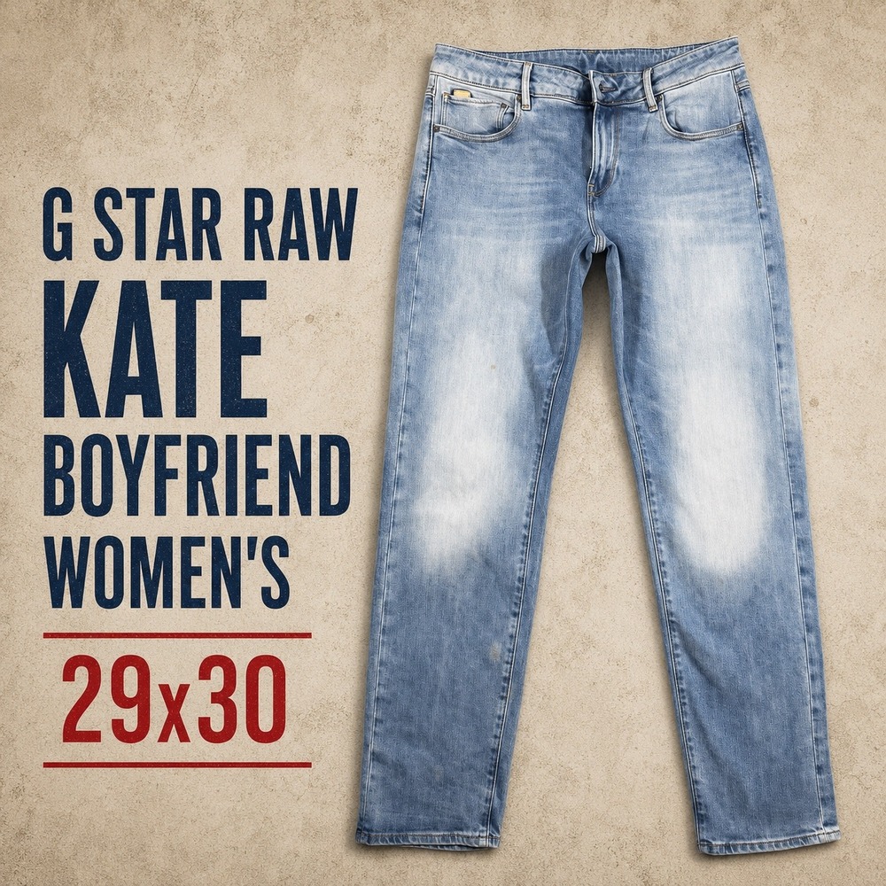 G Star Raw Kate Boyfriend Womens Jeans 29x30 Light Wash‎ Blue Denim D15264